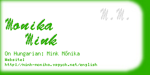 monika mink business card