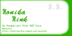 monika mink business card